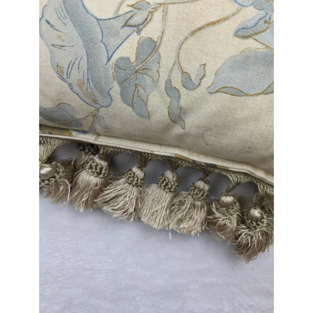 Windsong Heritage House Bird Leaf‎ Pillow Tassel Fringe 17